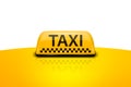 Vector 3d Realistic Taxi Car Roof Sign Icon Set Closeup on the Roof of a Car Isolated on White Background. Yellow French