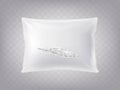 Vector 3d realistic torn pillow. Template, mockup