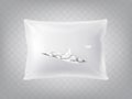 Vector 3d realistic torn pillow. Template, mockup