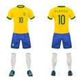 Vector 3d realistic uniform of Brasil football player