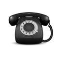 Vector 3d Realistic Vintage Retro Old Orange Telephone Icon Closeup Isolated on White Background. Design Template, Call Royalty Free Stock Photo