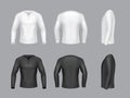 Vector 3d realistic white, black long sleeve sweaters