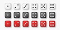 Vector 3d Realistic White, Black, Red Game Dice Icon Set Closeup Isolated. Game Cubes for Gambling, Casino Dices From Royalty Free Stock Photo