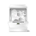 Vector 3d realistic white dishwasher with display Royalty Free Stock Photo