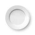 Vector 3d Realistic White Empty Porcelain, Ceramic Plate Icon Closeup Isolated. Design Template for Mockup. Stock Vector Royalty Free Stock Photo