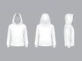 Vector mockup with realistic white hoodie