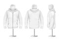 Vector 3d realistic white hoodie on mannequin