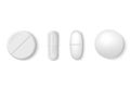 Vector 3d Realistic White Medical Pill Icon Set Closeup Isolated on White Background. Design template of Pills, Capsules Royalty Free Stock Photo