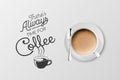 Vector 3d Realistic White Metal Enamel Mug with Foam Coffee - Capuccino, Latte - Isolated. Coffee Cup with Typography