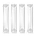 Vector 3d Realistic White Plastic, Paper Long Slim Blank Packaging Set Isolated. Drugs, Coffee, Salt, Sugar, Pepper Royalty Free Stock Photo