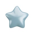 Vector 3d silver star icon on white background. Cute realistic cartoon 3d render, glossy metallic star for customer