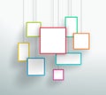 Vector 3d Simple Colorful Hanging Square Frames Design Royalty Free Stock Photo