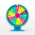 Vector 3D Spinning Fortune Wheel, Realistic Style Lucky Roulette