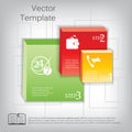 Vector 3d square plastic glossy element for infographic
