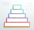 Vector 3d Text Boxes 1 to 5 Stacked Pyramid Infographic B