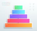 Vector 3d Text Boxes 1 to 5 Stacked Pyramid Infographic C