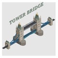 vector 3d tower bridge london england Royalty Free Stock Photo