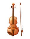 Vector 3d violin with fiddle stick for music