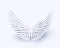 Vector 3d white realistic layered paper cut angel wings Royalty Free Stock Photo