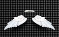 White realistic layered paper cut angel wings isolated on transparent background Royalty Free Stock Photo