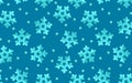 Vector 3d winter blue snowflake pattern background. Cute Christmas and New year shiny frozen snow blue background. 3d render Royalty Free Stock Photo