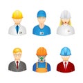 Vector 3d workers icons