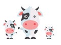 Vector dairy cow or dairy cattle on a white background