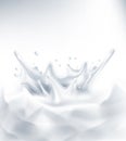 Vector. Dairy splash on a grey background