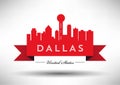 Vector Dallas City Skyline Design