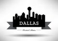 Vector Dallas City Skyline Design