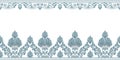 Vector damask border element and page decoration. Classical luxury border decoration pattern. Seamless texture for