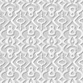 Vector damask seamless 3D paper art pattern background 186 Curve Cross Geometry Royalty Free Stock Photo