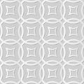 Vector damask seamless 3D paper art pattern background 043 Round Cross Line