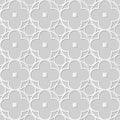 Vector damask seamless 3D paper art pattern background 190 Round Cross Square Royalty Free Stock Photo