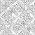 Vector damask seamless 3D paper art pattern background 134 Round Square Cross Royalty Free Stock Photo
