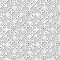 Vector damask seamless 3D paper art pattern background 059 Spiral Arrow Cross