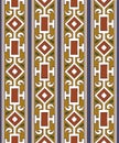 Vector damask seamless pattern background check square curve cross frame line crest Royalty Free Stock Photo