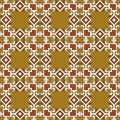 Vector damask seamless pattern background check square curve cross frame line chain Royalty Free Stock Photo