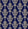 Vector damask seamless pattern background. Classical luxury old fashioned damask ornament, royal victorian seamless texture for Royalty Free Stock Photo