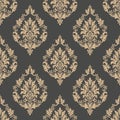 Vector damask seamless pattern background. Classical luxury old fashioned damask ornament, royal victorian seamless Royalty Free Stock Photo