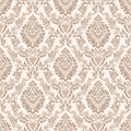 Vector damask seamless pattern background. Classical luxury old fashioned damask ornament, royal victorian seamless Royalty Free Stock Photo