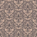Vector damask seamless pattern background. Classical luxury old fashioned damask ornament, royal victorian seamless Royalty Free Stock Photo