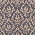 Vector damask seamless pattern background. Classical luxury old fashioned damask ornament, royal victorian seamless Royalty Free Stock Photo