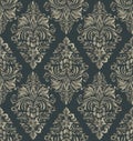 Vector damask seamless pattern background. Classical luxury old fashioned damask ornament, royal victorian seamless Royalty Free Stock Photo