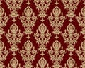 Vector damask seamless pattern background. Classical luxury old fashioned damask ornament, royal victorian seamless texture for Royalty Free Stock Photo