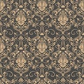 Vector damask seamless pattern background. Royalty Free Stock Photo