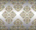 Vector damask vintage baroque ornament. Retro pattern antique style acanthus. Seamless pattern.Wallpaper design Royalty Free Stock Photo