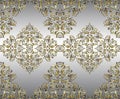 Vector damask vintage baroque ornament. Retro pattern antique style acanthus. Seamless pattern.Wallpaper design Royalty Free Stock Photo