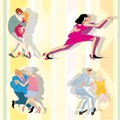 Vector dancing couples