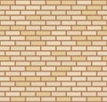 Vector dark beige yellow brick wall background. Old texture urban masonry. Vintage architecture block wallpaper. Retro facade room Royalty Free Stock Photo